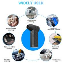 130000 RPM Jet Fan Electric Blower Brushless Motor High Speed ​​Violent Fan 52m/S Portable Fan With Light - màu đen - Xem 2