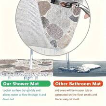حصيرة الحمام غير الانزلاقية ، حصيرة حمام ناعمة مريحة مع فتحات تصريف ، حصيرة حمام من مادة البي في سي بتدليك اللوفة للاستخدام في الحمام والأماكن الرطبة ، سريعة التجفيف