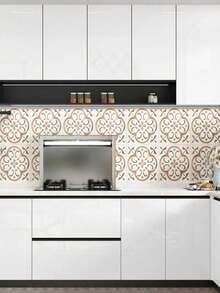 1卷防水大理石纹自粘壁纸，光面防刮自粘壁纸，适用于橱柜包覆、咖啡吧、酒店风格 - 白色 - 查看 3