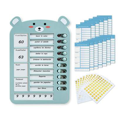 ANTSAY Tabla de tareas, Lista de Tareas,Tablero de Lista de Verificación,13 Hojas de Papel de Repuesto y 7-10 Pegatinas de recompensa, Tabla de tareas para niños, para Oficina, Escuela, hogar