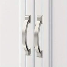 2pcs Arched Cabinet Handles And Drawer Pulls - Brushed Nickel Solid Zinc Alloy Hardware, Suitable For Kitchen, Bathroom, Cabinets, Vanities - Modern Design, Kitchen Cabinets - Multicolor - View 8