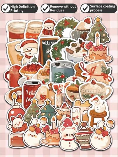 109pcs Christmas-Themed Sticker Packs - Vinyl Self-Adhesive Stickers - Suitable For Water Bottles, Laptops, Gifts, Windows, And Various Shapes And Colors - Christmas Party Decorations, The Best Choice For Christmas Christmas Christmas Decorations Christmas Pajamas Christmas Gifts Christmas Decor