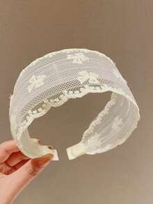 3 peças/1 peça Novo Headband com Renda, Faixa de Cabelo Simples, Versátil e Elegante Antiderrapante, Clipe de Cabelo Estilo Coreano Minimalista de Banda Larga para Mulheres, Adequado para Penteados, Férias, Fotos na Praia, Novos Lançamentos de Primavera/Verão, Presente para Amigos, Faixa de Cabelo, Aro de Cabelo, Acessórios de Cabelo para Mulheres, Acessórios de Beleza Doméstica Presentes para Mulheres, Acessórios de Cabeça, Viagem, Aniversário - Branco - Visão 8