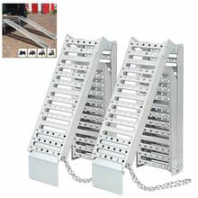 6FT Tri-Fold Steel Loading Ramps (2-Pack) - 1000LB Capacity Heavy Duty Folding ATV/Motorcycle Ramps For Trucks & Trailers, 9" Anti-Slip Surface, Easy Assembly, Silver - Plateado - Ver 1