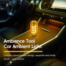 1pc Car USB Glass Decorative Ambient Light LED Spiral Atmosphere Light High-Brightness Lighting Neon Light For Car Home Decoration Light
