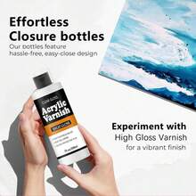 Acrylic Varnish Set - Water-Based Sealant, Super Glossy, UV Resistant, Anti-Cracking, Suitable For Wood, Clay, Painting, Metal, Plastic, Leather And Textile Arts And Crafts - White - View 3