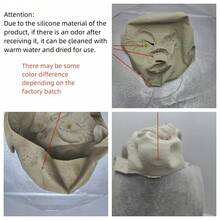2pcs/Set Sinister Old Man Latex Mask, Bald Head Character Cosplay Prop, Fits Most - Beige - View 11