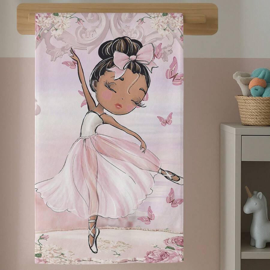 Girl's Bath Towel With Pink Print Balairina Ballet Slipper Quality - Màu be - Xem 1