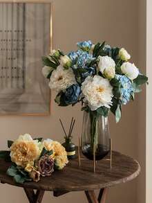 1 pieza, Flor de Rosa Artificial, Flor Simulada de Peonia Francesa, Ornamento de Flor Falsa para Sala de Estar del Hogar, Decoración de Centro de Mesa Comedor con Ramo de Flores Secas, Decoración Floral Chopin