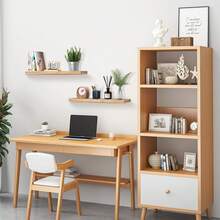 Set de 3 Repisas Flotantes de Madera, Estantes de Pared de Estilo Industrial para Organización y Decoración de Interiores para  Libros, Plantas y Fotos, Hogar, Cocina, Baño y Sala de Estar, Estilo Rústico y Elegante. - Camel - Ver 5