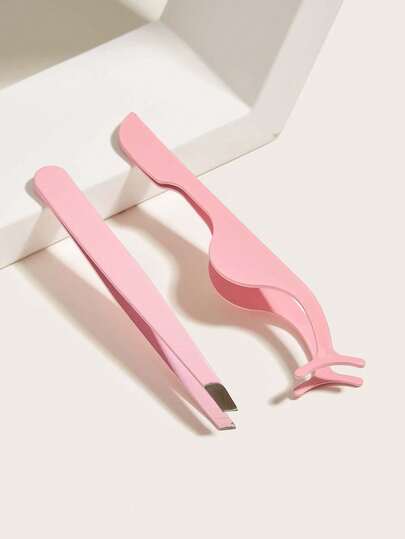 1 件睫毛镊子和 1 件眉毛镊子