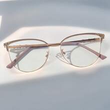 New Arrival Cat Eye Metal Frame Glitter Decor Women's Glasses, Unique Fashion Design - Multicolor - View 16