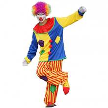 [Halloween Bestseller] Adult Clown COS Costume Full Set, Clown Costume Suitable For Men And Women, Circus Theme Party Performance Outfit - Multicolor - View 10