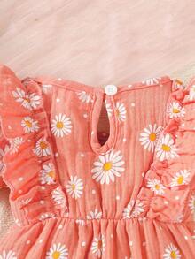 2 件套可爱女婴夏季心形双面蝴蝶结连体衣 + 头带套装 - 珊瑚粉 - 查看 8