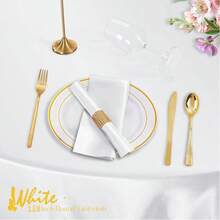1pc Satin Round Solid Color Tablecloth, Suitable For Wedding Party Dining Banquet - White - View 5
