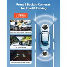 Wireless Car Stereo, 10-Inch HD Portable Radio Touch Screen With Apple CarPlay And Android Auto, CarPlay Screen With Front & Backup Cameras, Voice Control, Mirror Link, Bluetooth, GPS Navigation - 10-inch With Camera - View 4