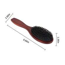 Wooden Boar Soft Natural Bristles 8.66" Oval Hair Brush, Detangling, Anti-Static Technology, Brown