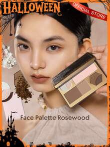 GIRLCULT Face Palette Rosewood | Rosy Mahogany Haze | Caramel Woodlight Veil | Silky Powder-Cream Fusion | Soft-Focus Contour Melt | Dewy Satin Radiance | Cheeks-Eyes-Lips Hybrid | All-In-One Glow Enhancer | Party Season Star | 15g/0.53oz , Halloween