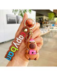 1pc/Set Cute Capybara Keychain, Kawaii Hamster Pendant, Backpack Keychain, Small Gift For Boys, Girls, Birthday, Holiday, Back To School