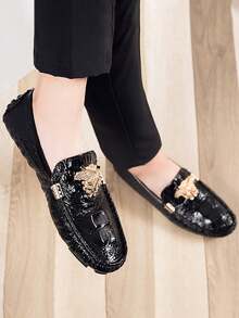 New Outdoor Leisure All-Match Moccasins For All Seasons Men's Business Flat Shoes Loafers Lightweight And Fashionable Men's Shoes - 黑色 - 查看 8