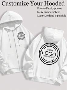 Personalización Personalizada - Sudadera con Capucha para Mujer de Otoño con Cremallera - Chaqueta Fina con Diseños de Logotipo Personalizables - Personalizable para Otoño - Blanco - Ver 1