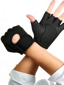 1 Pair Of Men's And Women's Half-Finger Fishing Fitness Weightlifting Gloves For Outdoor Sports, Cycling Shock Absorption Riding Gloves