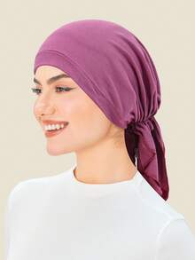 Women Modal Elastic Headscarf Hat, Solid Color Short Tail Curved Headwrap, Breathable Chemo Hat,Suitable For Daily Life And Occasions