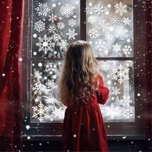 Christmas Party Home Snowflake Window Sticker Display Christmas Decoration Winter Room Cabinet Background White Electrostatic Glass Sticker Suitable For Decorating Indoor And Outdoor Sticker Display - Multicolor - View 6