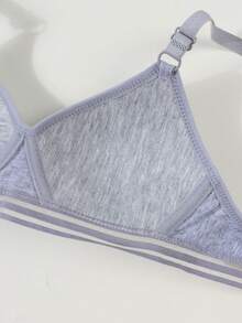 4pcs/Set Teenage Girls' Comfortable Breathable Fixed Clasp Bras, Growing Girls' Underwear, Suitable For 13-16 Years Old