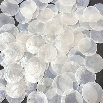 20/50 stuks grote natuurlijke schelpkralen, met dubbel gat, geschikt voor het maken van sieraden, bruiloften, feestdecoratie, windgong - elegante transparante witte strandbruiloftdecoratie - knutselprojecten, decoraties met nautisch thema, schelpsieraden, handgemaakte hangers, woondecoratie