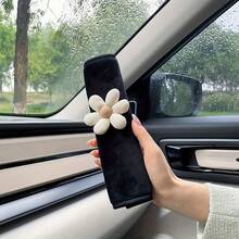 1pc Cute Floral Car Seat Belt Shoulder Pad - Women's Comfortable Polyester Seatbelt Cover