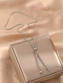 3pcs/Set Elegant Stainless Steel Bow Decor Jewelry Set, Simple & Fashionable For Daily/Gift - Necklace Set - View 11