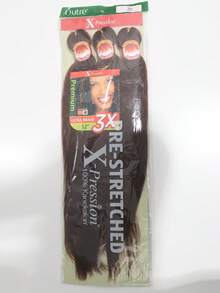 3 件 26 英寸预拉伸编织假发 - 防火光滑玉米辫编织，合成钩针接发，适合所有种族的男士和女士 - 黑色 - 查看 10