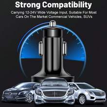 6-In-1 Car Charger Set: Car Charger + 3-In-1 LED Gradient Fast Charging Data Cable, Type-C PD/QC3.0 Fast Charging Adapter With LED Display, Compatible With IPhone 17 Pro Max/17 Pro/17 Plus/17/16/15/14/13/12/11/XS/XR/8/7/6, IPad, Suitable For Daily Commute, Long Drive, Charging While Driving Daily Commute Long Drive Driving Car Accessories Car Charger Adapter - Black - View 2