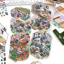 2 张我的小房子系列 3D 房屋贴纸 DIY 场景装饰贴纸 + 1 张场景纸板 - 彩色 - 查看 2