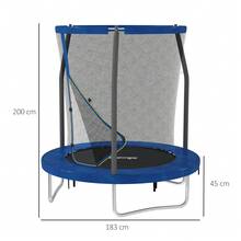 SPORTNOW 6ft Trampoline With  Enclosure Net, Steel Frame Outdoor Trampoline, Jumping Mat With Edge  Cover For Fitness, Blue - Blue - View 2