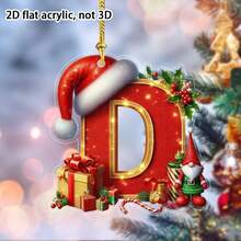 1pc 2D Flat Acrylic Christmas-Themed Decorative Hanging Ornaments, Christmas 26 English Letter Decorative Hanging Ornaments, Christmas Keychains, Schoolbags And Christmas Tree Decorative Hanging Ornaments, Christmas Car Hanging Ornaments - No Electricity Required - Are Perfect Gifts For Christmas, Thanksgiving, New Year, Birthday And St. Patrick's Day Home Decor Christmas Decorations Room Decor