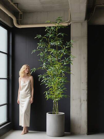 Árbol de bambú artificial grande de 160 cm a 270 cm, plantas falsas de palma, ramas de simulación de árboles de Dracaena, árbol de dragón de tacto real, hojas de bambú de plástico falsas para decoración del hogar, jardín, fiesta, oficina y exteriores