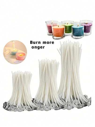 蜡烛芯、预蜡低烟蜡烛制作套件、DIY 蜡烛制作用蜡芯、成人大豆蜂蜡无烟蜡烛芯，用于制作万圣节、幽灵、秋季、节日、假日、冬季、假日、节日、房间装饰、礼物生日毕业 DIY 工艺用品，用于容器、柱状、奉献蜡烛家居装饰、婚礼派对、芳香疗法必备（多种长度、高稳定性燃烧）