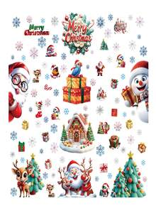 2PCS Christmas Decorations Gingerbread Man Snowman Window Cling / Xmas Tree Decor Glass Window Stickers / Santa Claus Reindeer Party Window Decals For Women / Cute Girls' Festive Gift Bag Stickers / Whimsical Christmas Party Decor Clings / Essential Xmas Tree Decoration Window Stickers With Snowflake Designs Christmas Christmas Gifts Christmas Stocking Fillers Christmas Decorations Christmas Decorations Home Christmas Christmas Decorations