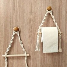 1 件/2 件波西米亚手工编织绳卫生纸架和毛巾架 - 自粘式墙壁浴室装饰，适用于客厅、卧室、高品质防静电家居装饰、浴室毛巾架 - 彩色 - 查看 11