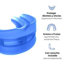 Protector Bucal Doble Termomoldeable con Aroma a Frutos Rojos – Hipoalergénico, con Estuche de Transporte – Ideal para Boxeo, Artes Marciales, MMA, Kickboxing, Fútbol y Deportes de Contacto - Azul - Ver 7