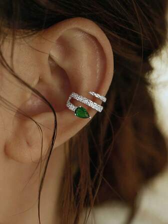 1 st unik kopparfärgad ormörhänge, snyggt örhänge för icke-piercade öron