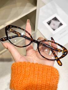 1 Pair Women's Fashionable & Versatile Cat Eye Clear Lens Glasses Frame