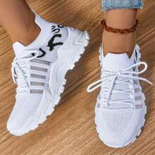 Women's Casual Athletic Sneakers - Breathable Mesh Leopard Print, Lightweight Lace-Up Running Shoes With Comfortable Platform Sole, Stylish Low-Top Design, Casual Sneakers | Laceup Sneakers | Comfortable Sole