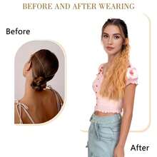 Peluca de cola de caballo resistente al calor para mujeres - Rubio beige claro natural esponjoso ondulado, fibra resistente a altas temperaturas, apta para uso diario, fiesta, Halloween, Navidad - Se adapta a todos los tipos de cabello. Peluca de cola de caballo, textura ondulada, estilo de moda, esencial para ocasiones especiales, duradera - Multicolor - Ver 6