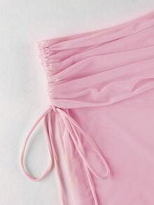 Sheer 3 PiecesBikini Sets 2025 Swimwear Nightclub Partywear Brazilian Swimsuit O-Ring Bathing Suit With Skirt Thong Biquini