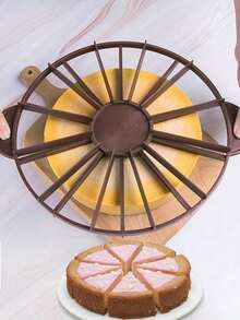 1件装蛋糕切片器，芝士蛋糕切割器，派切割器，带手柄的蛋糕分割器，非常适合糕点烘焙，可实现均匀分份和精确切割，满足甜点和烘焙需求。 - 彩色 - 查看 2