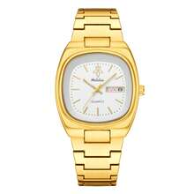 YaLaLuSi YaLaLuSi Brand 1 Piece 2025 New Golden Elegant Double Calendar Women's Quartz Watch Classic Simple Square Solid Color Dial Clear Bar Markers Unique Pattern Embellishment Quartz Movement Accurate Timekeeping Comes With Strap Adjuster And Jewelry Polishing Cloth Versatile For Everyday Wear Suitable For Work