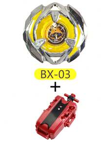 2pcs Bey X Spinning Top Toy Set With Pull Cord Launcher, Red/Black/Blue Launcher With Single BX Spinning Top, Weekend Gift, Surprise Gift